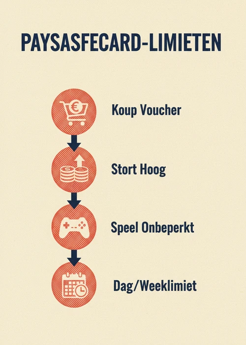 Paysafecard-limieten als processtroom: koop voucher, stort hoog, speel onbeperkt en let op dag- en weeklimiet.